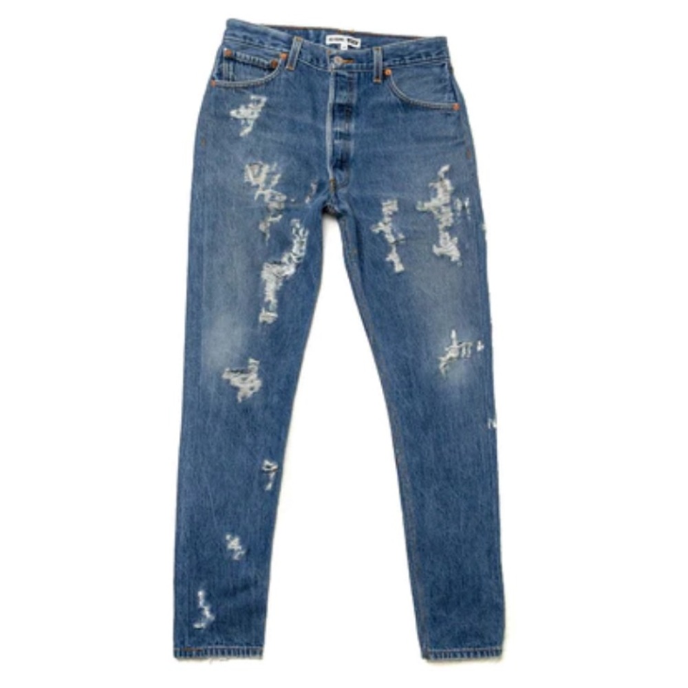 Re/Done distressed Levi’s 100% cotton with button fly